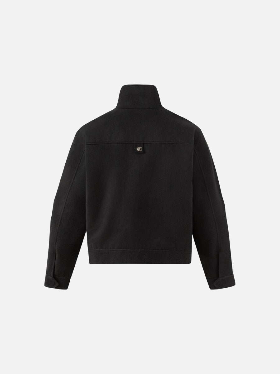 Boxy Black Jacket with Silver Buttons
