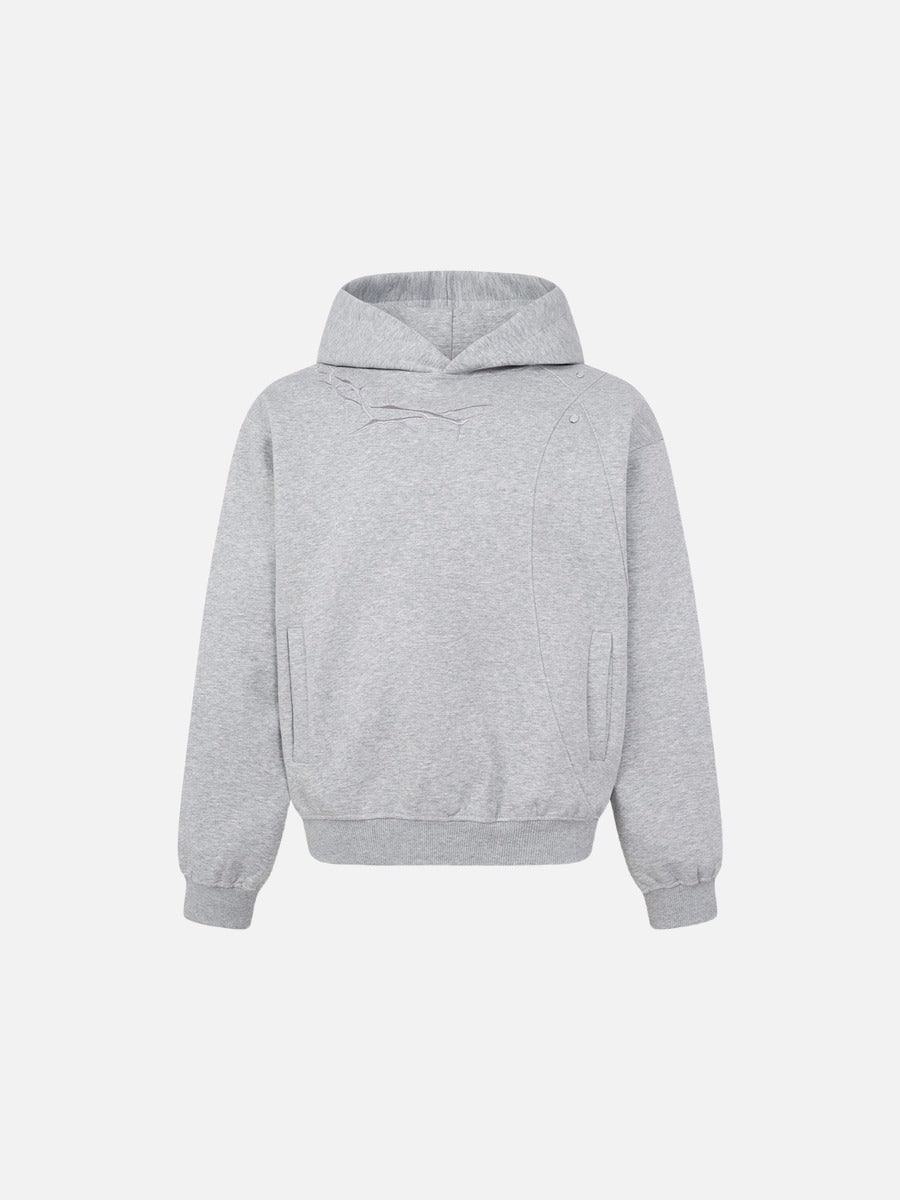 Crackle-Effect Black Oversized Hoodie