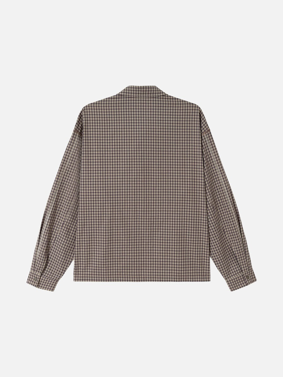 Apricot Plaid Oversized Polo Shirt