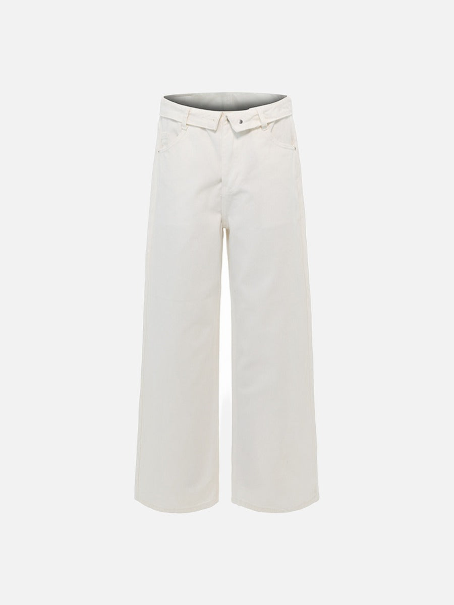 Wide-Leg Denim Trousers