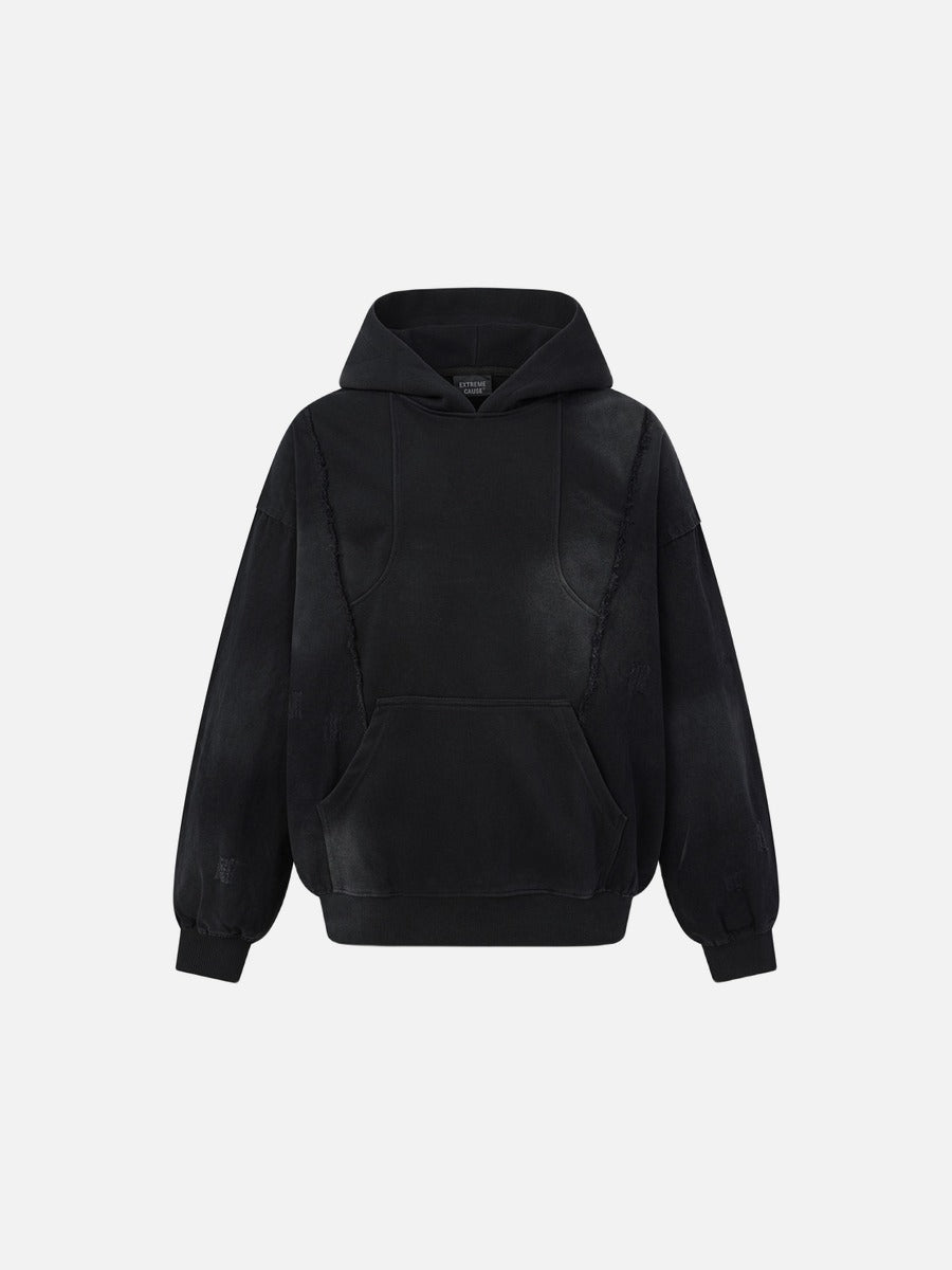 Faded Color-Blocked Hooded Sweatshirt