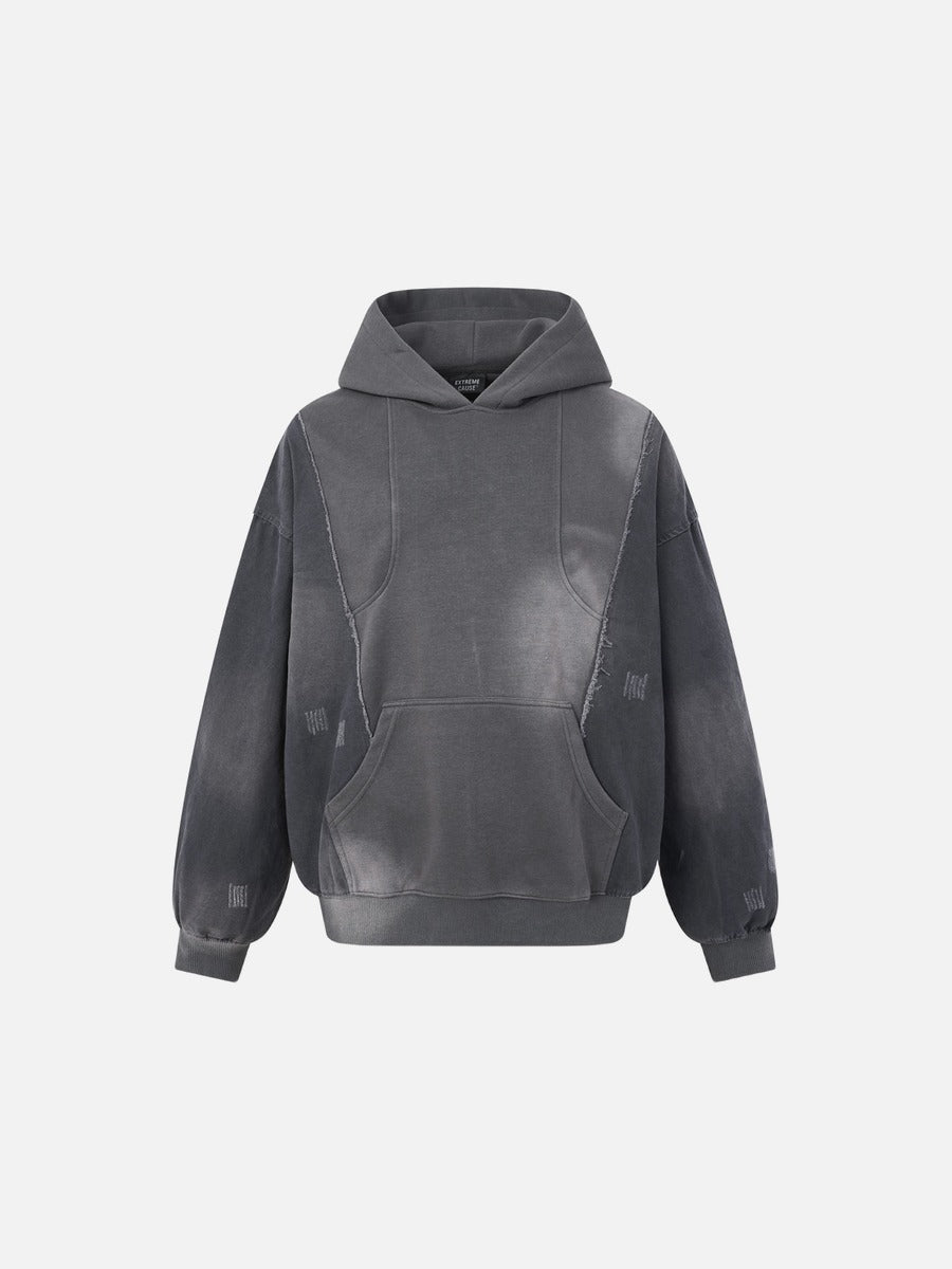 Faded Color-Blocked Hooded Sweatshirt
