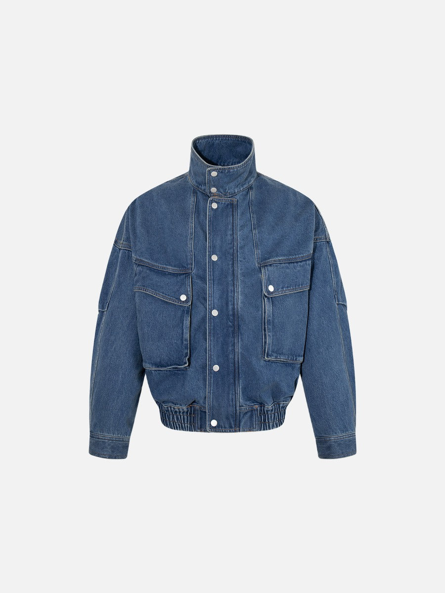 Faded Medium Blue Oversized Denim Jacket
