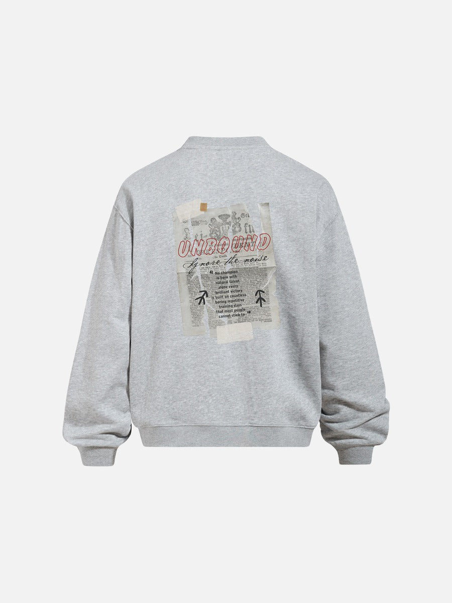 Torn Paper Graphic Oversized Sweatshirt