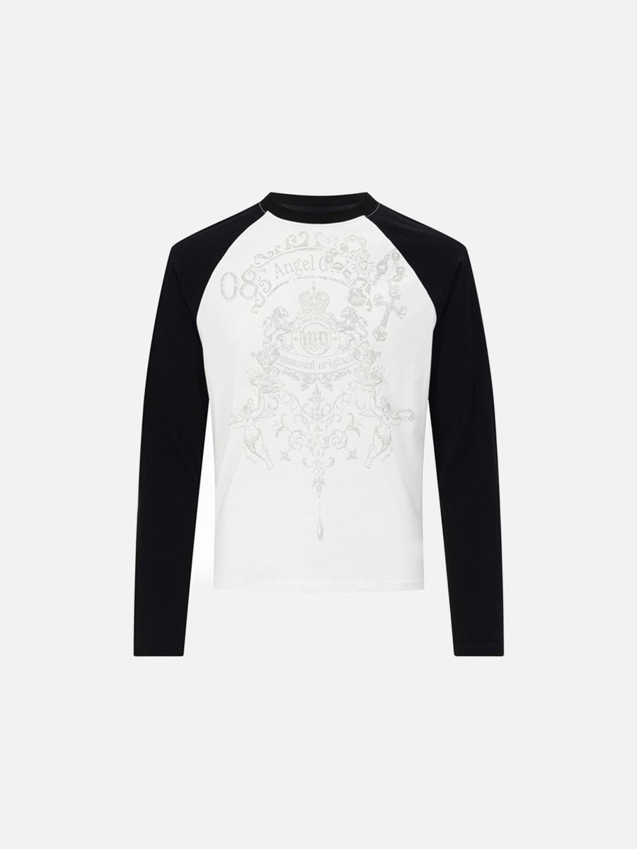 Intricate Heraldic Graphic Long-Sleeve T-Shirt