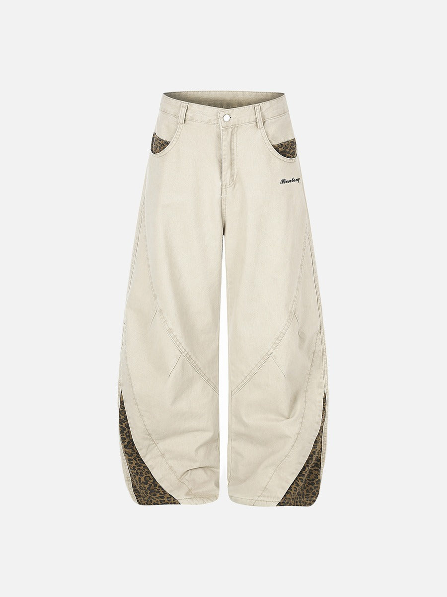 Leopard Print Wide-Leg Balloon Pants