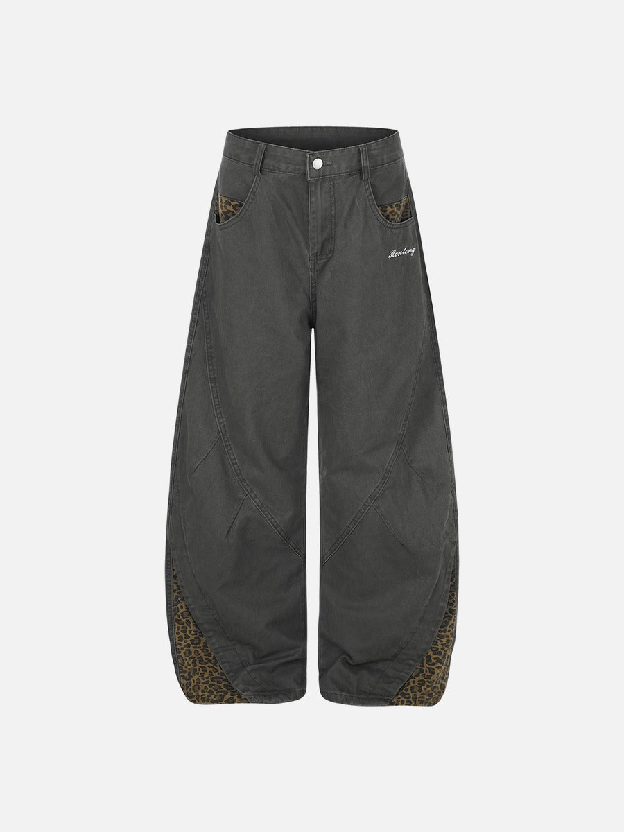 Leopard Print Wide-Leg Balloon Pants