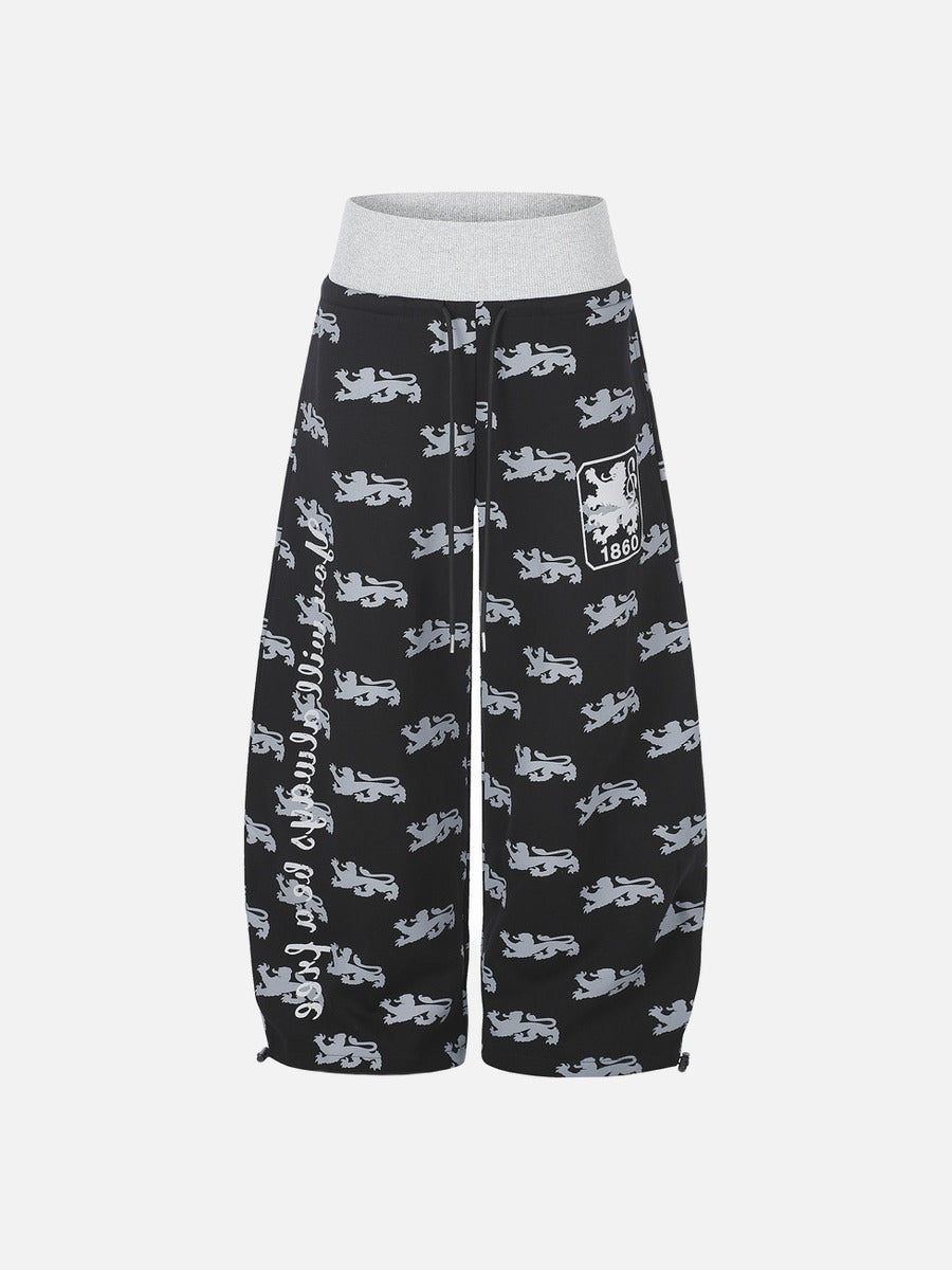 Light Blue Rampant Lion Graphic Jogging Pants
