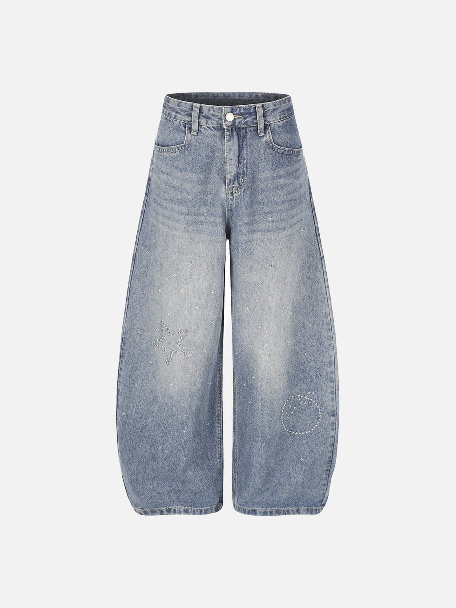 Studded Star Wide-Leg Jeans