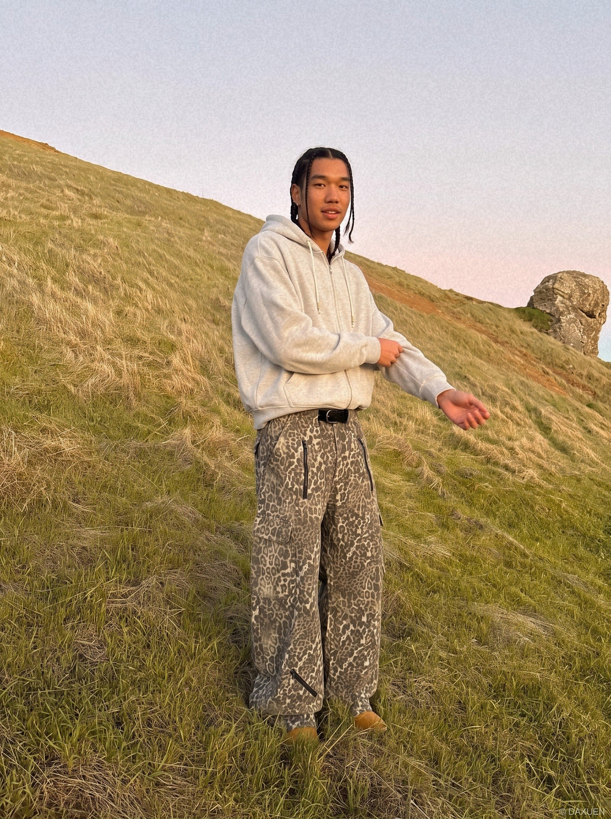 Marled Fleece Hooded Tracksuit Set