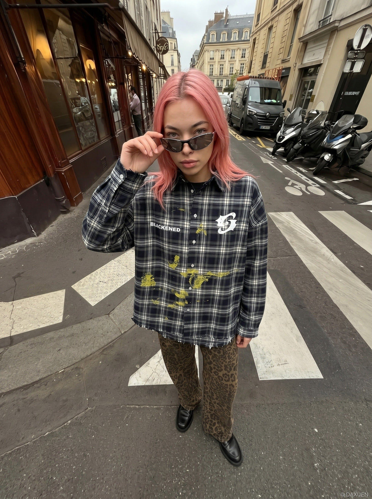 Plaid Oversized Button-Up Shirt