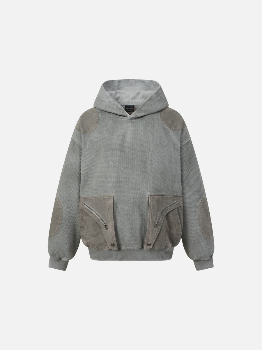 Sage Green Oversized Waffle Knit Hoodie