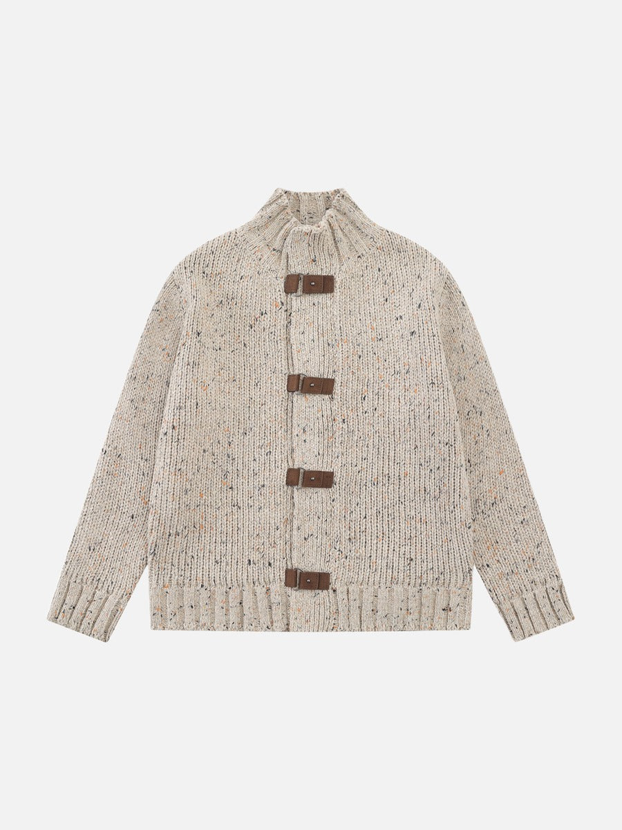 Speckled Knit Cardigan with Toggle Closure