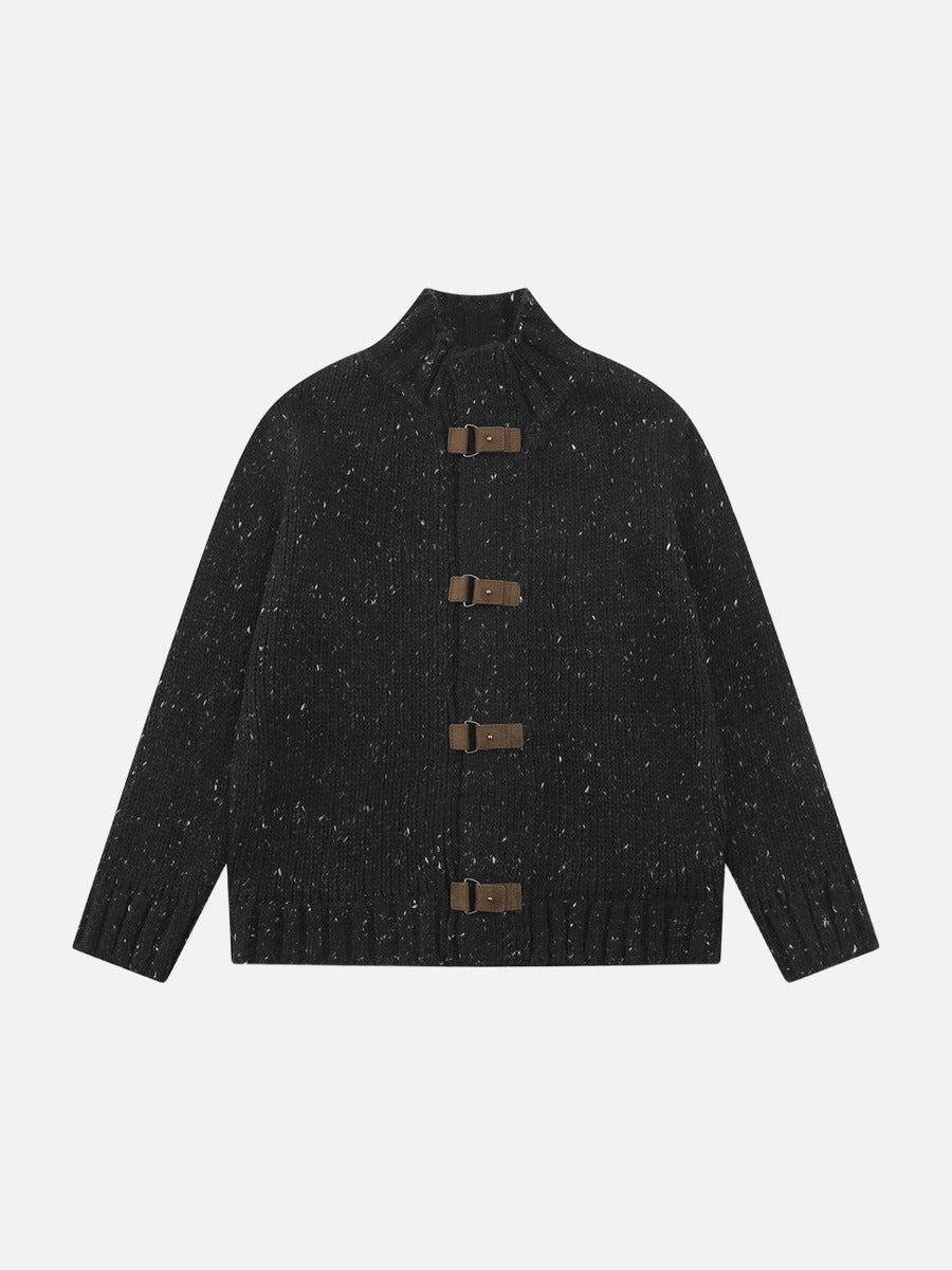 Speckled Knit Cardigan with Toggle Closure