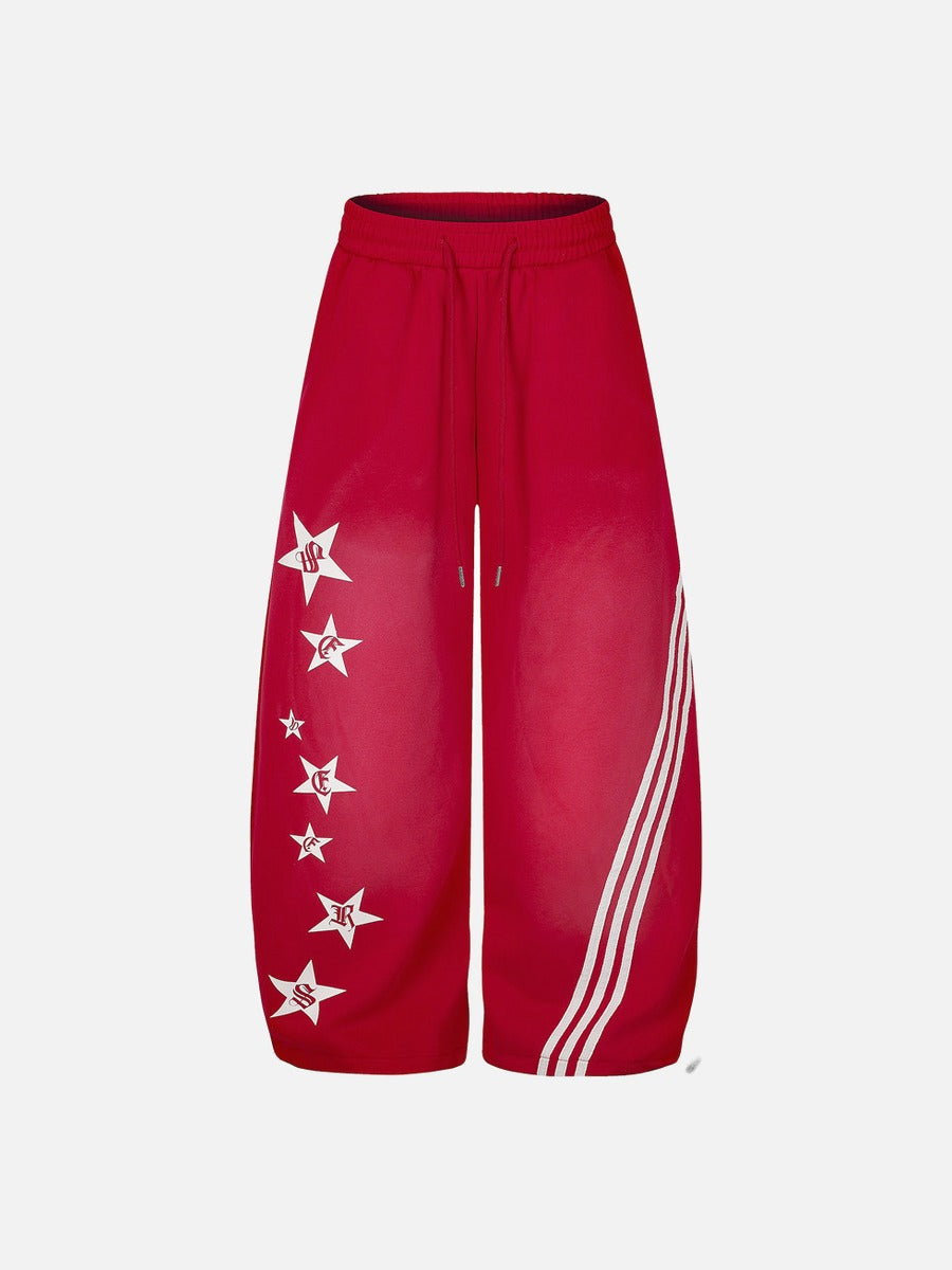 Star-Embellished Wide-Leg Sweatpants