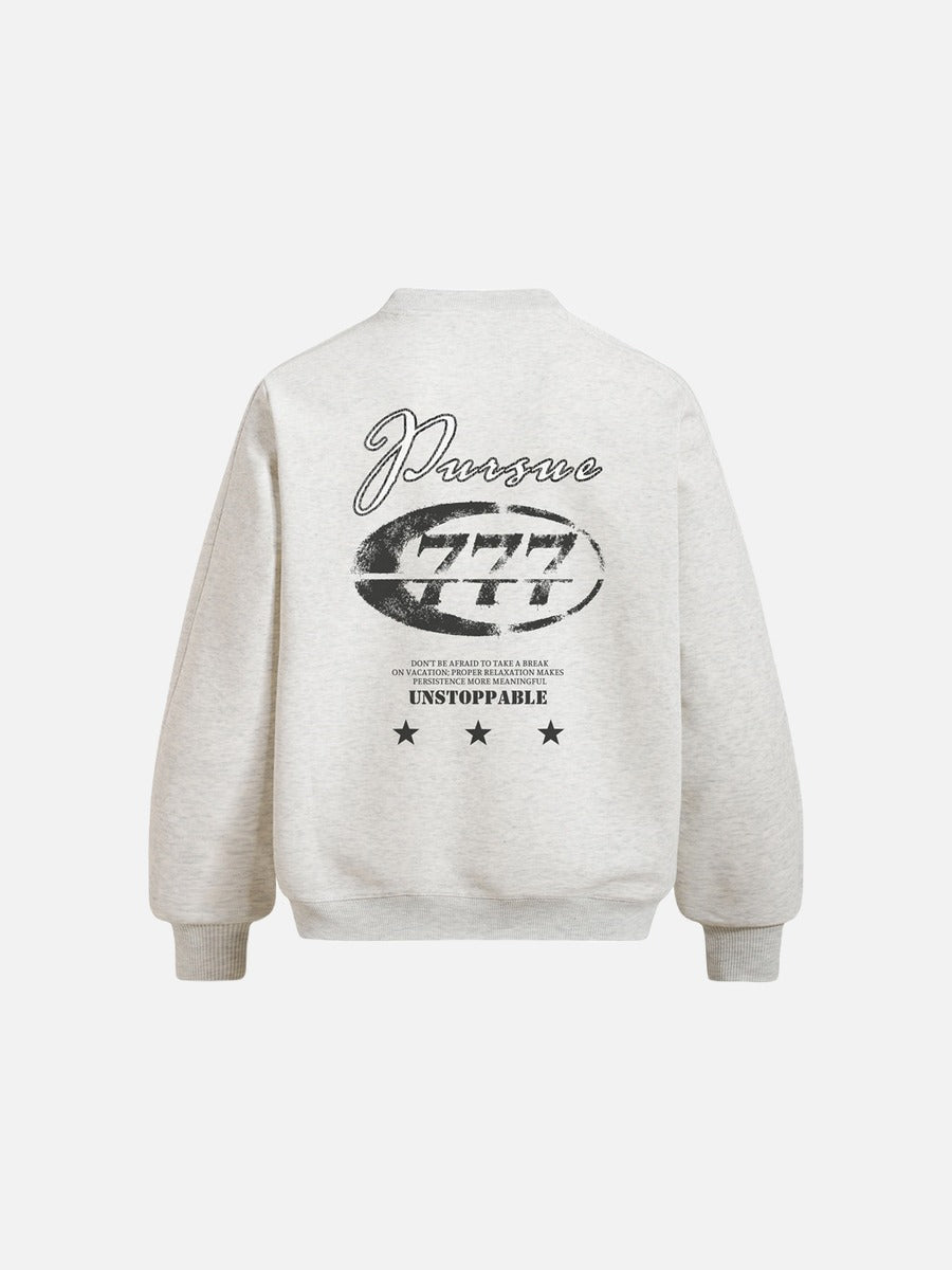 Stylized Oval Graphic Fleece Sweatshirt