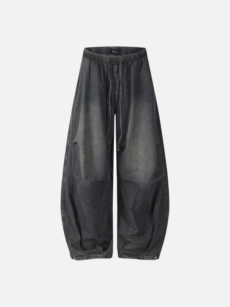 Washed Dark Grey Balloon Pants