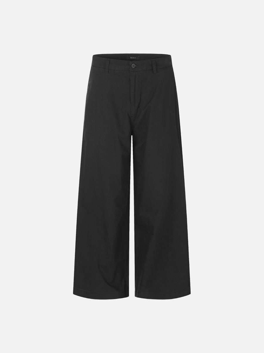 Wide-Leg Light Beige Trousers