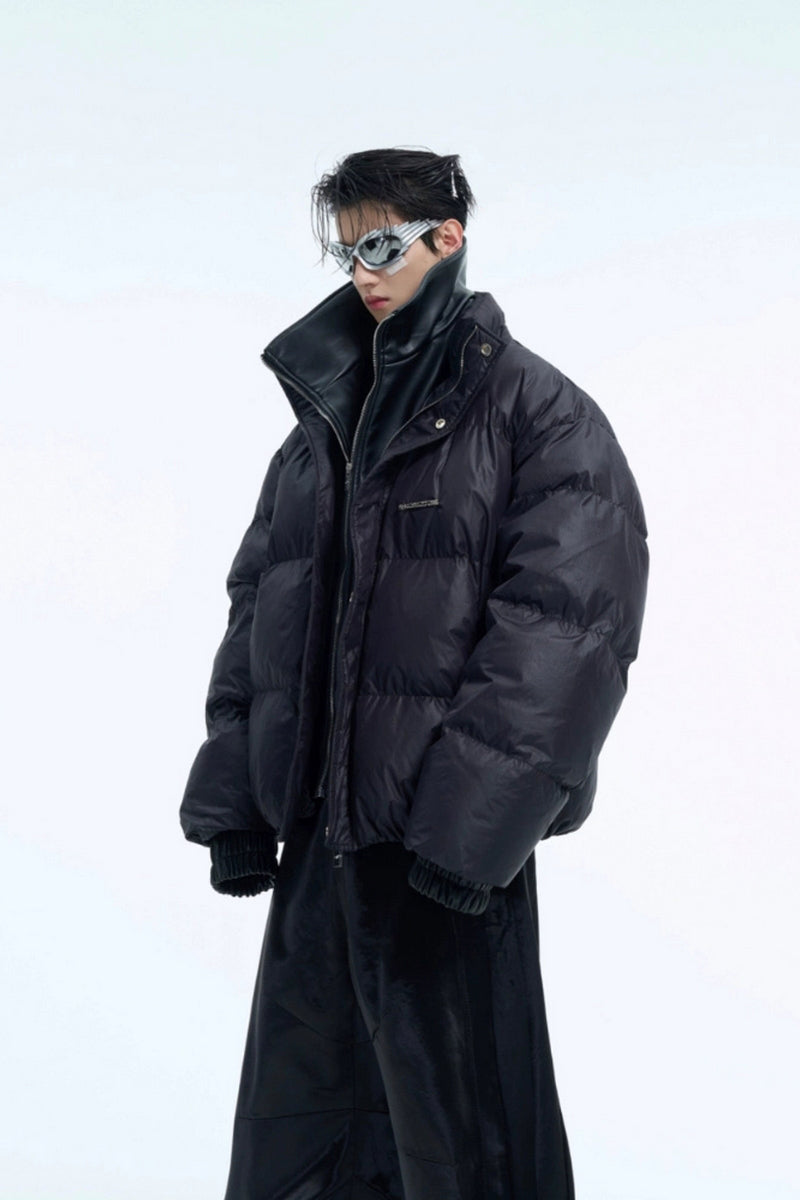 Steppjacke aus PU-Leder