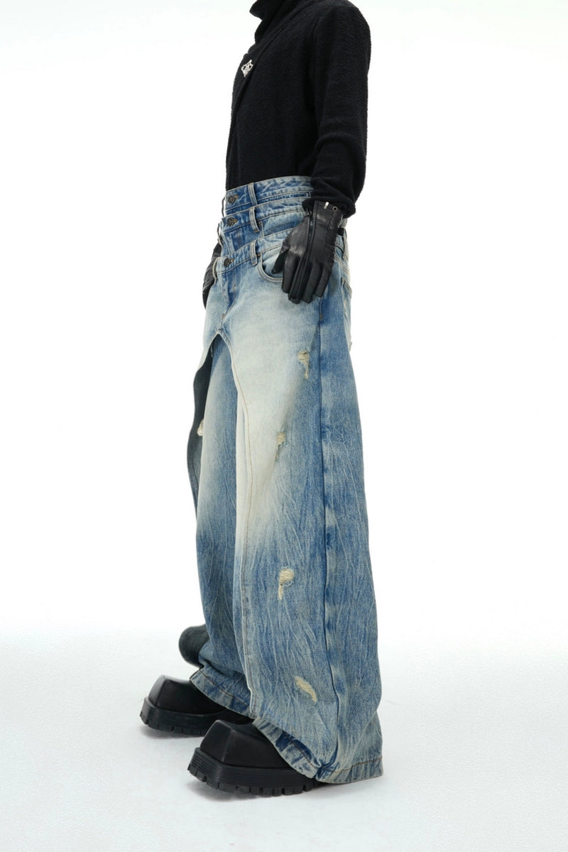 Lagenlook-Jeans im Used-Look