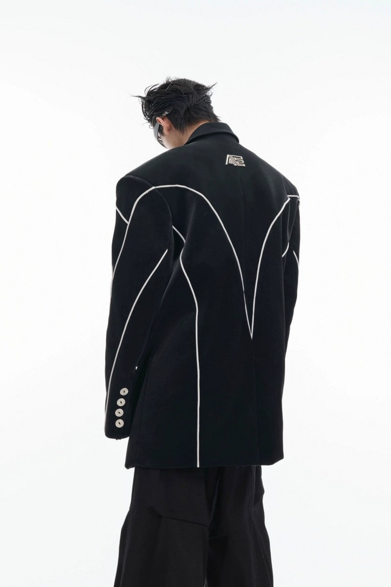 Blazer aus flüssigem Metall-PU-Leder