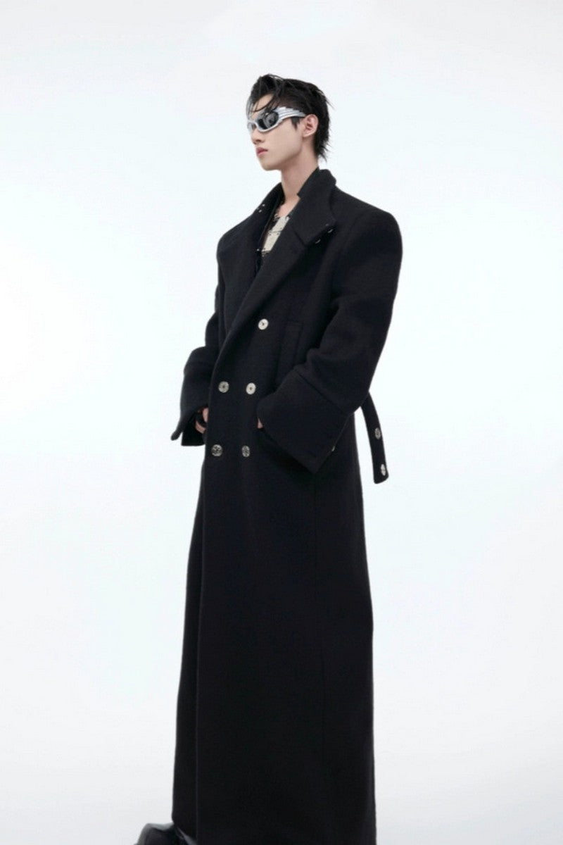 Manteau oversize en laine avec fermeture métallique