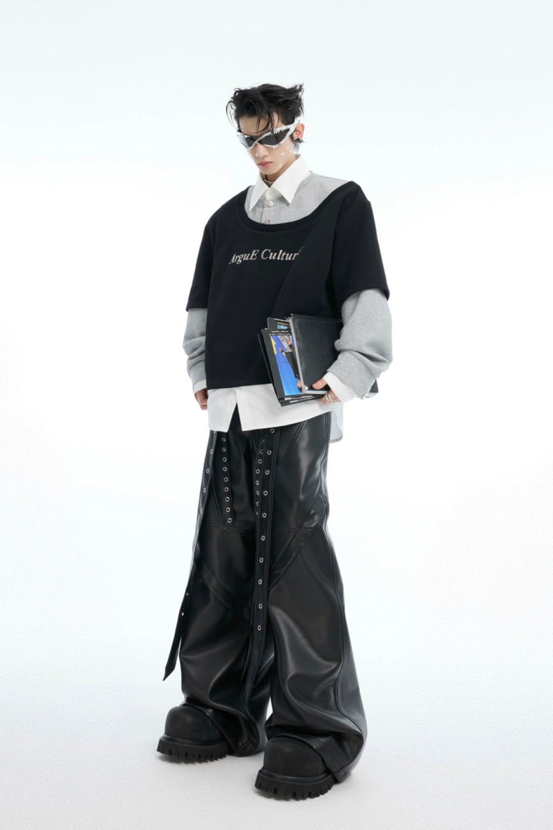 Sweatshirt im Lagenlook mit Farbblockmuster