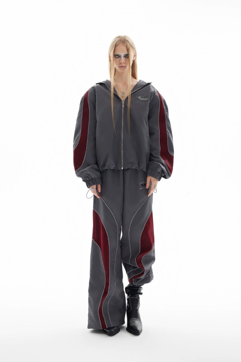 Glänzende, reflektierende Colorblock-Trainingsjacke
