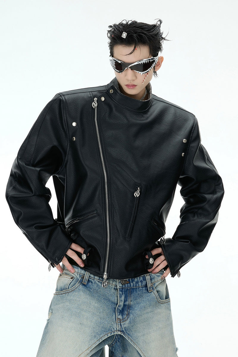 Veste de motard en PU à imprimé serpent