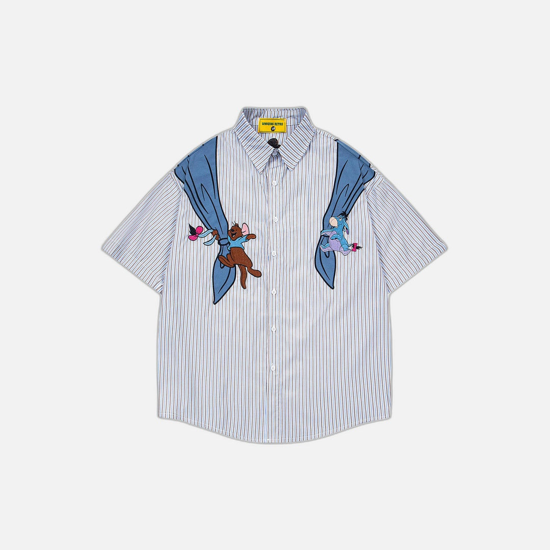 Chemise d'été à rayures verticales pour garçon