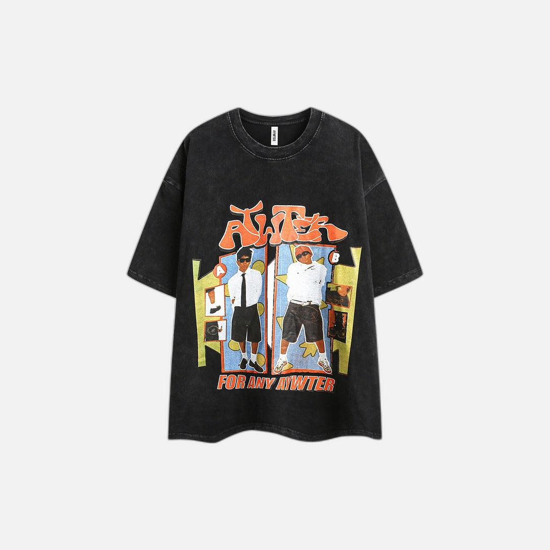 T-Shirt mit amerikanischen Hip-Hop-Figuren