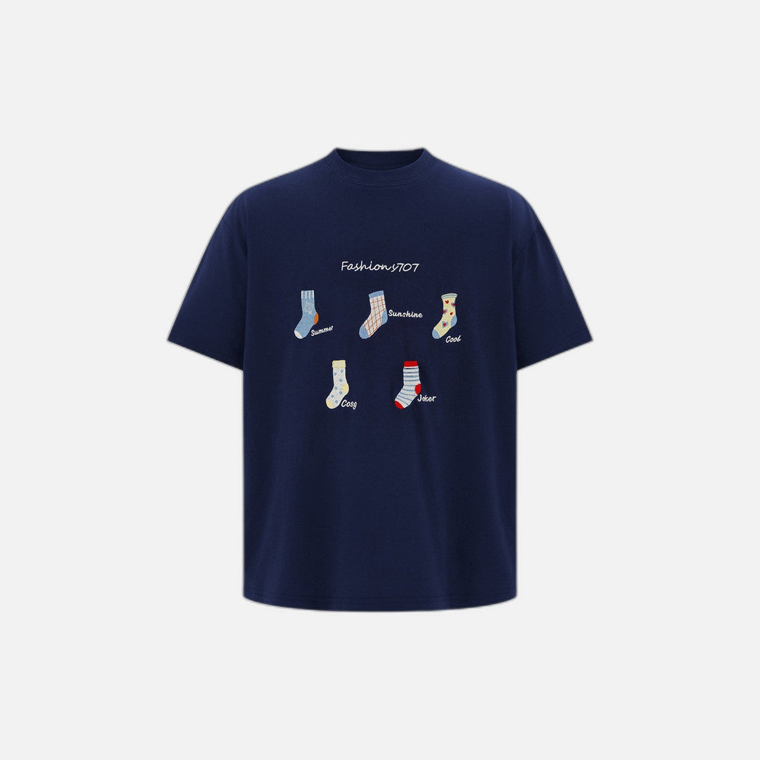 T-Shirt im amerikanischen Stil mit lockerer Passform und Rundhalsausschnitt