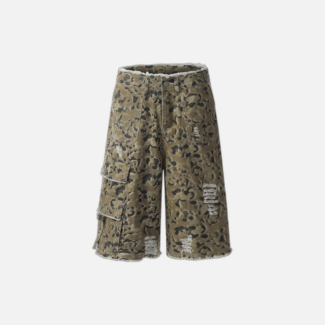 Leopardenmuster-Camouflage-Shorts