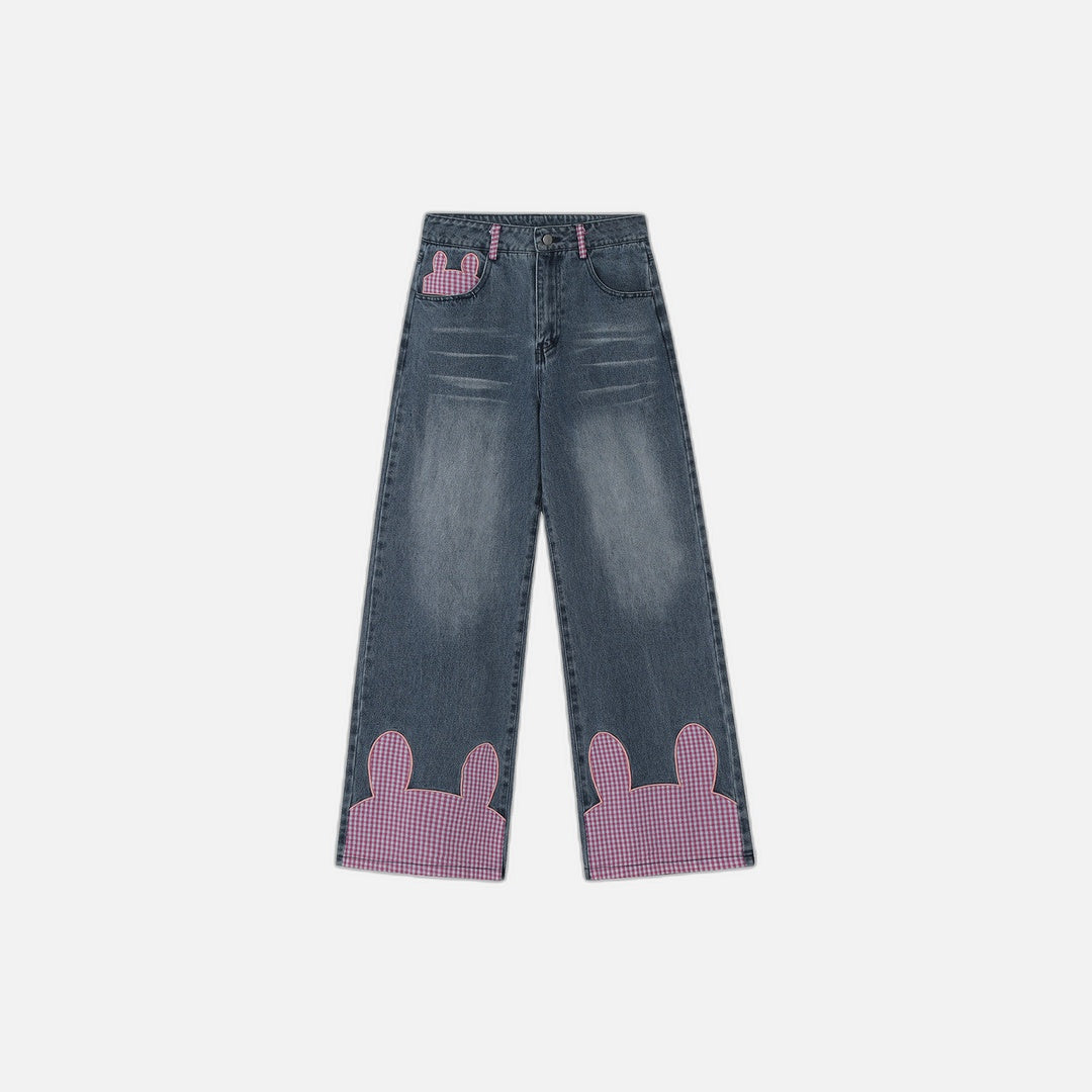 Bestickte Hasen-Freizeitjeans