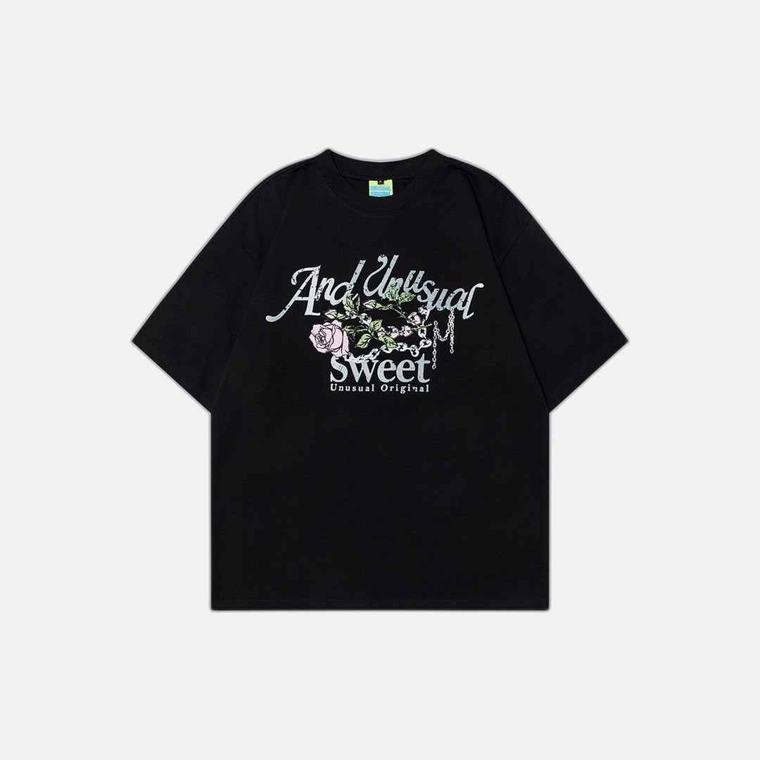 T-shirt américain décontracté imprimé rose