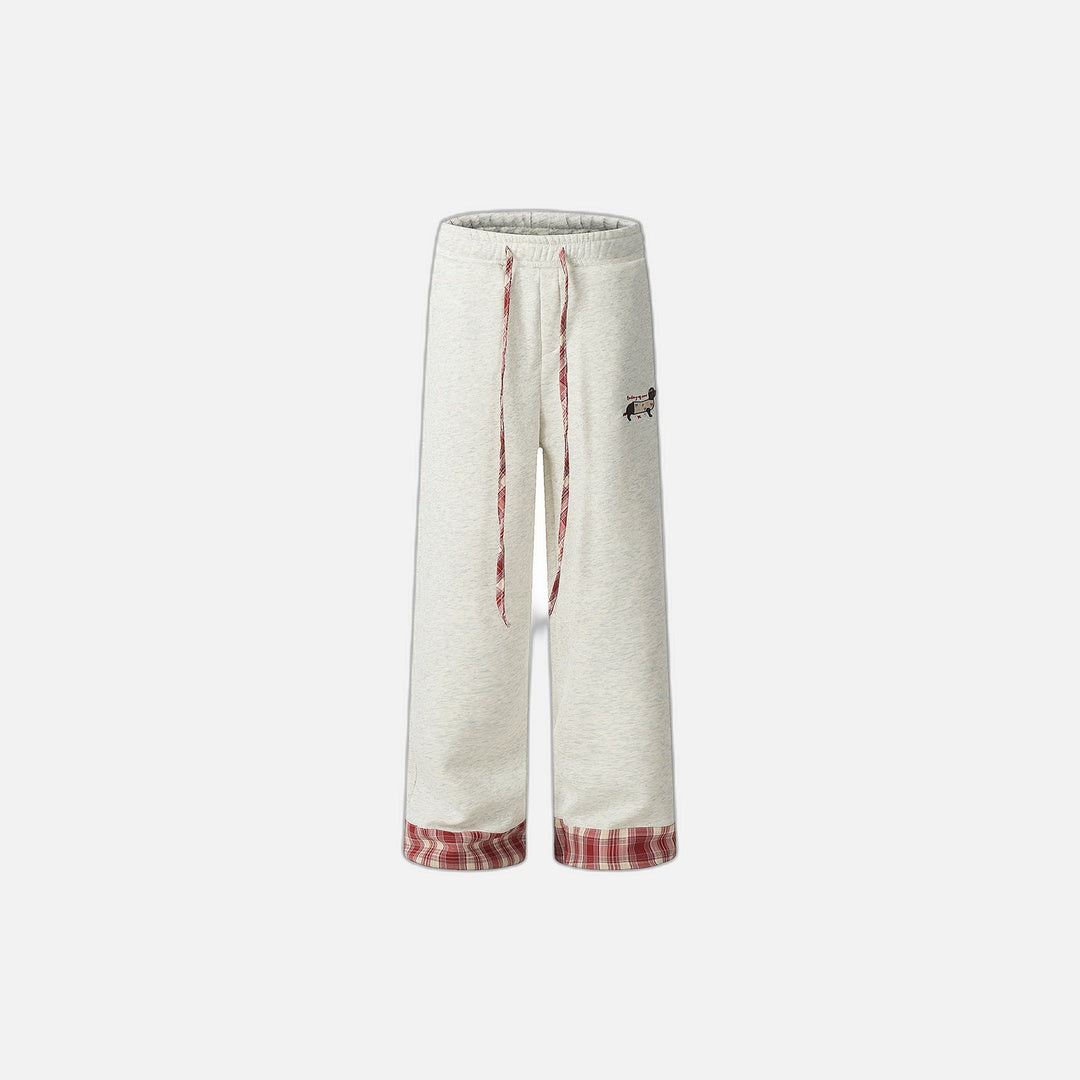 Pantalon tendance à coutures contrastées style américain