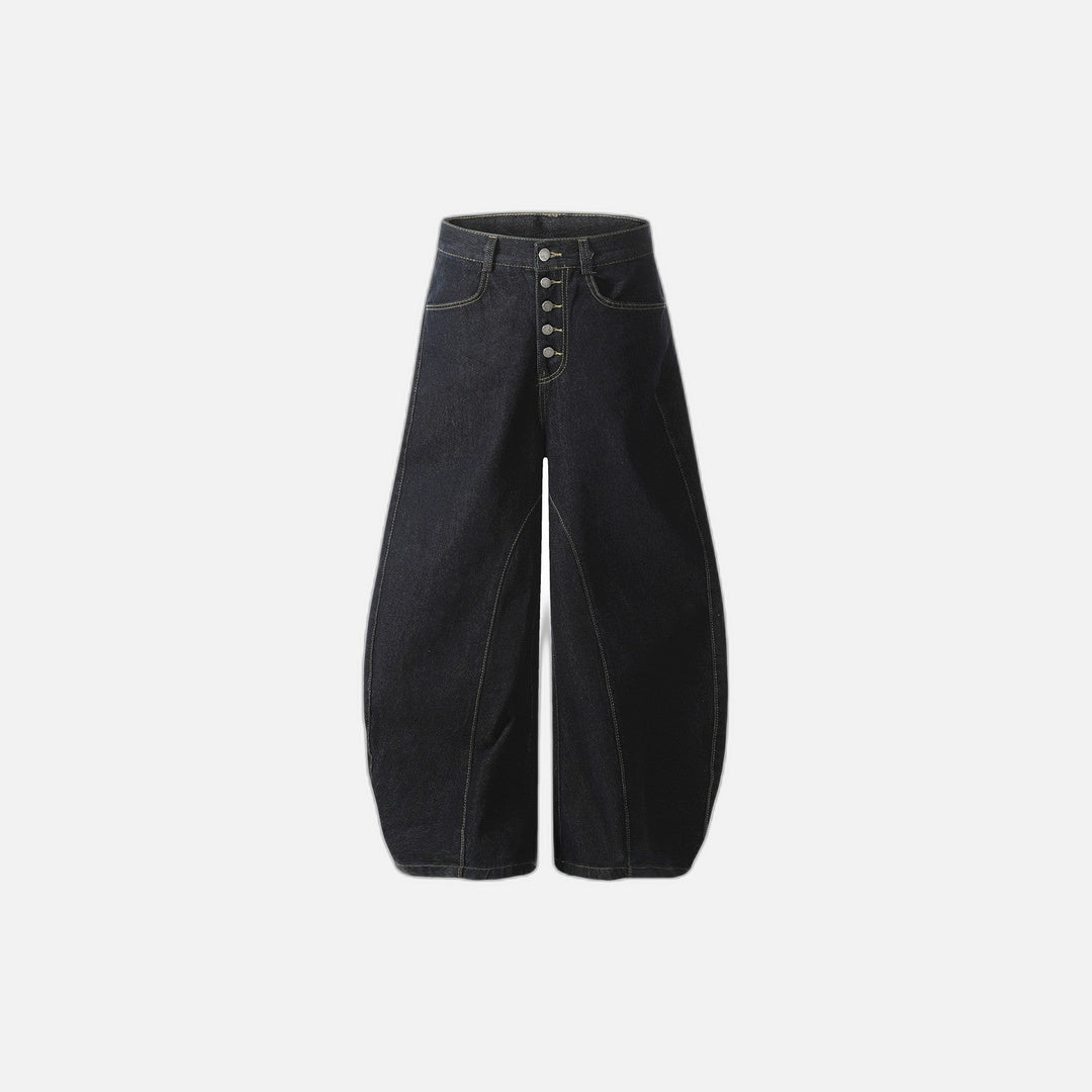 Stilvolle Camouflage-Jeans mit weitem Bein