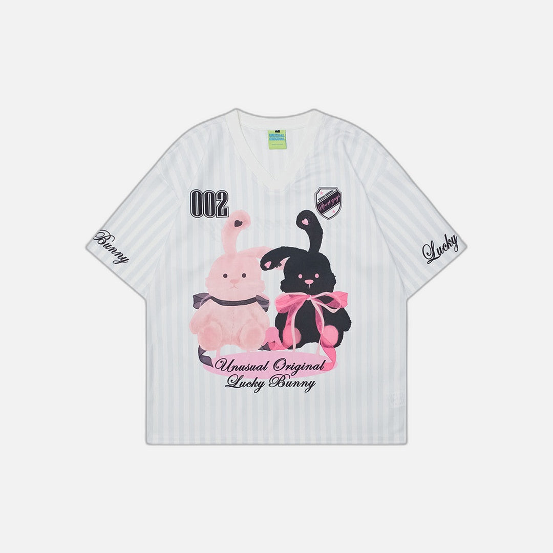 Trendiges T-Shirt mit Streifen und Cartoon-Print