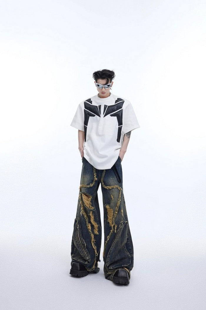 Schweres, futuristisches, gepolstertes T-Shirt