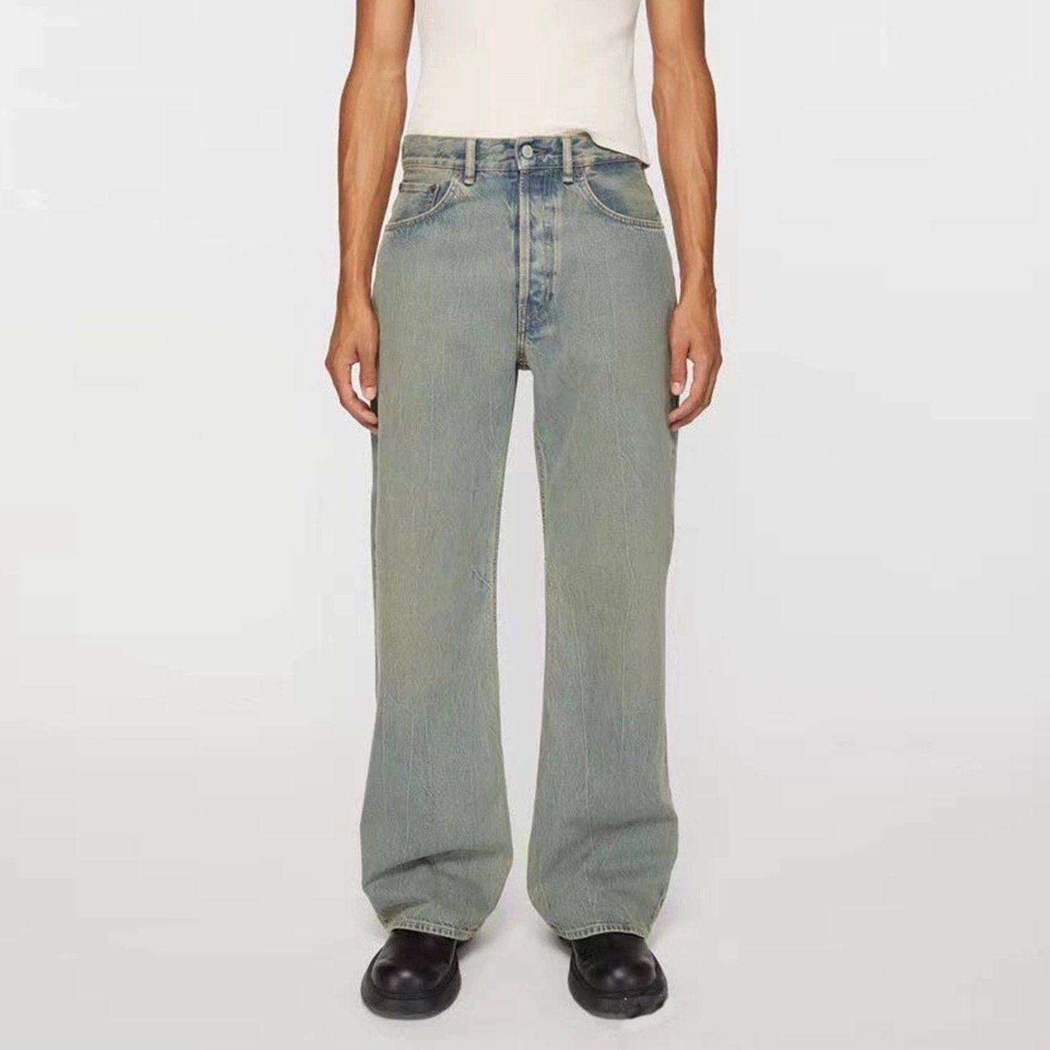Vintage hellblaue, lockere Jeans
