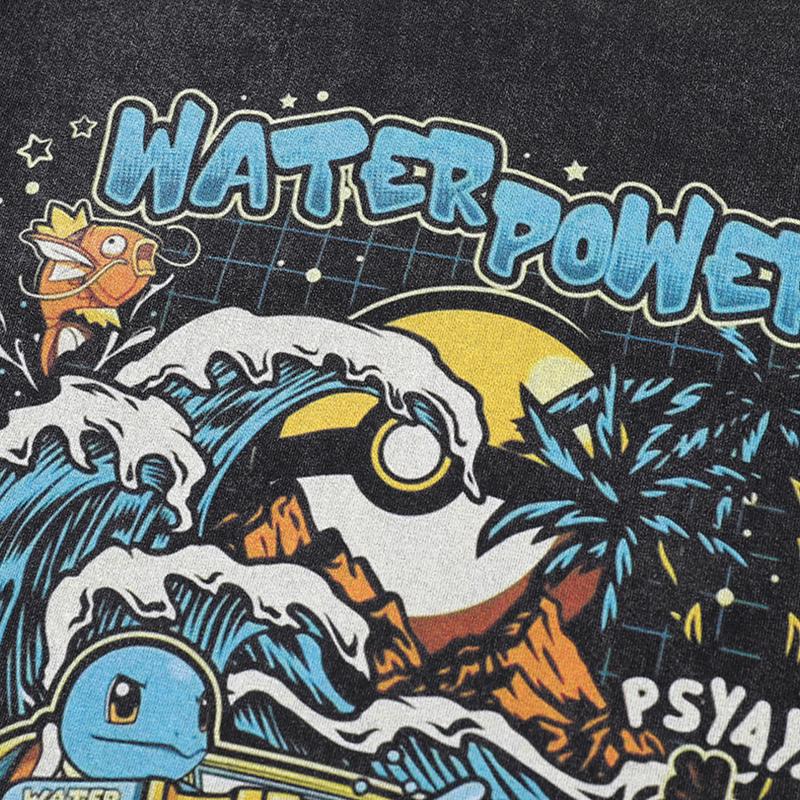 T-Shirt mit Aufdruck „Washed Water Power“
