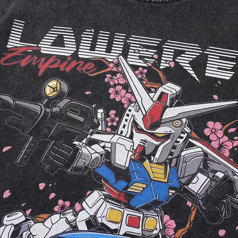 Vintage Anime Robot Printed T-shirt