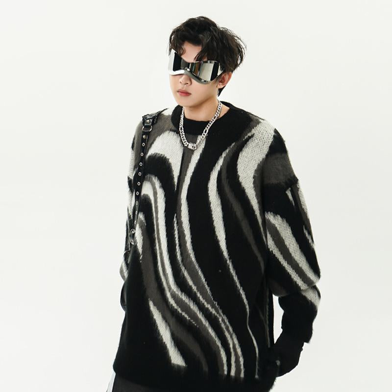 Lockerer Pullover mit Kontrastprint
