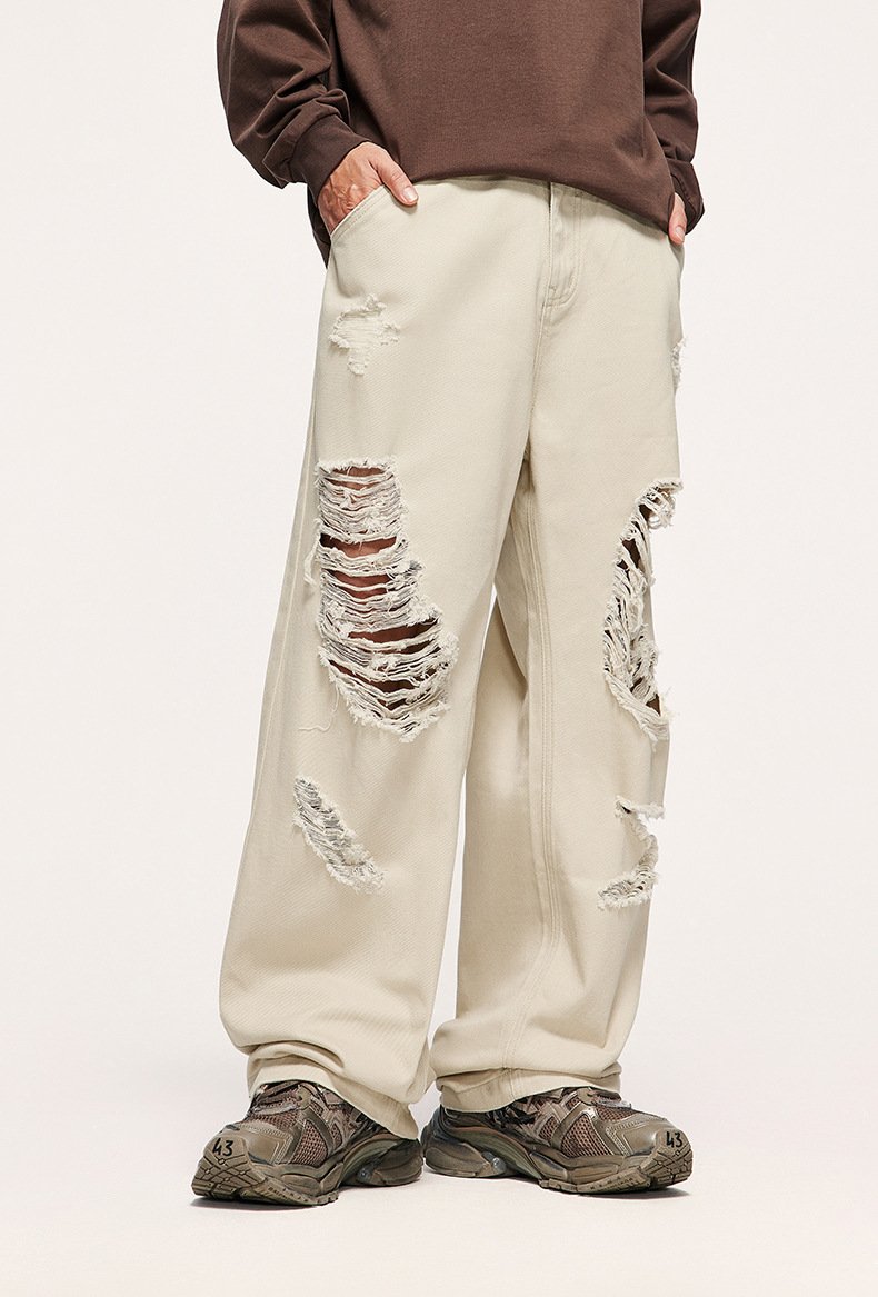 Lässige Retro-Jeans mit Rissen im Gravel-Look