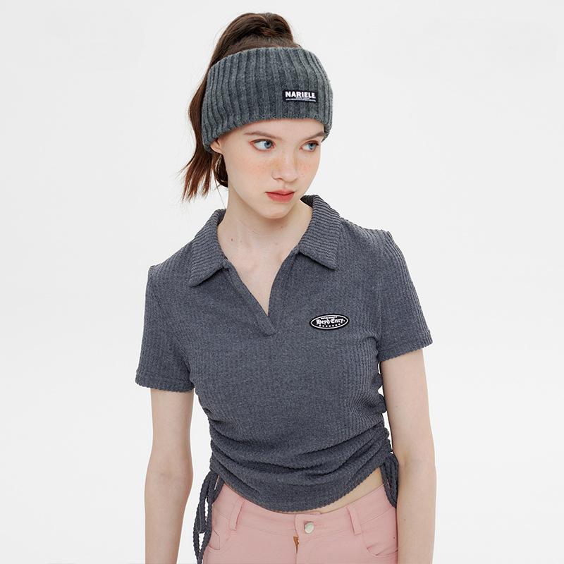 Polo-T-Shirt für Damen mit seitlichen Bindebändern