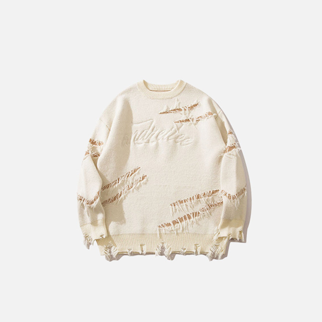 Zerrissener Artisan-Pullover