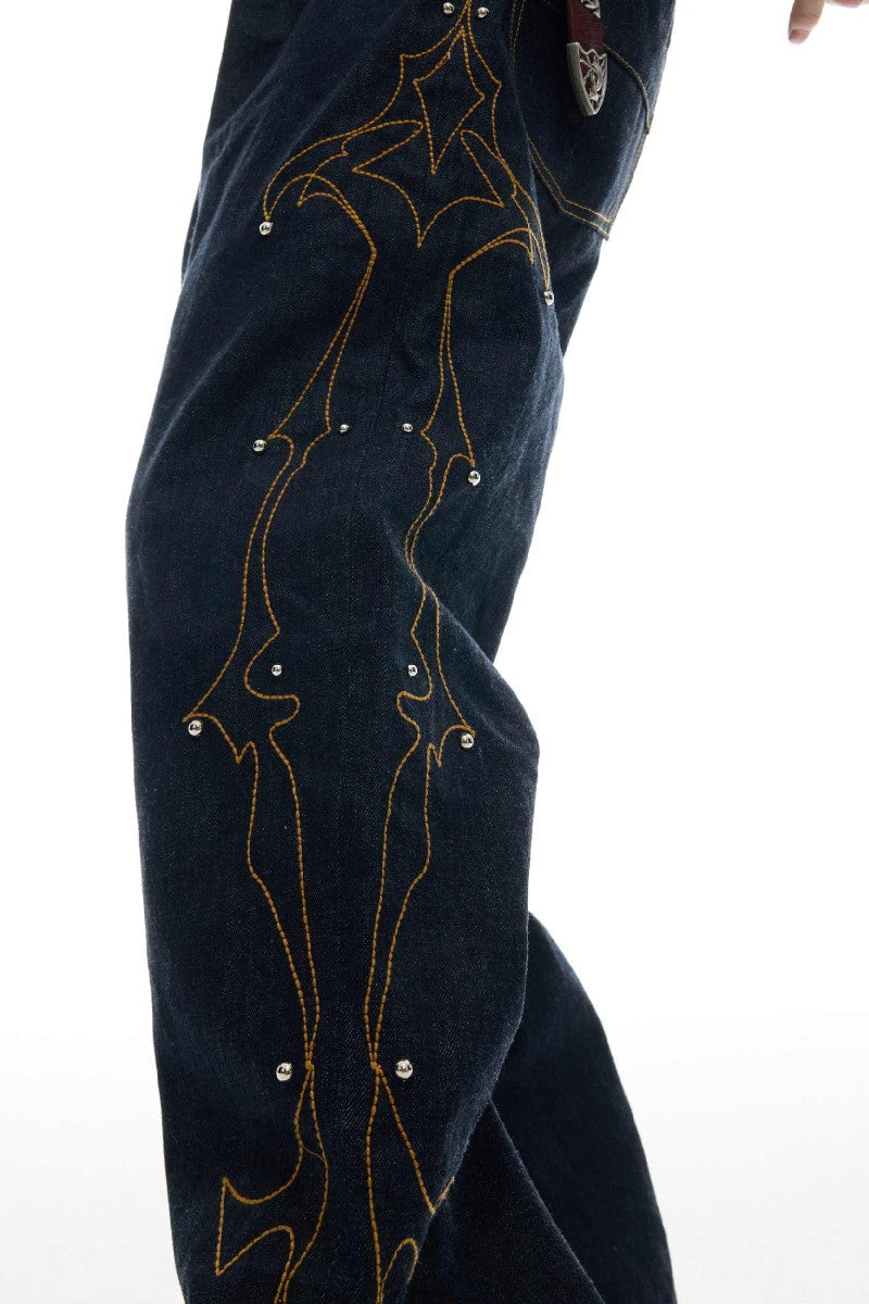 Vintage Jeans mit Kontrastnähten