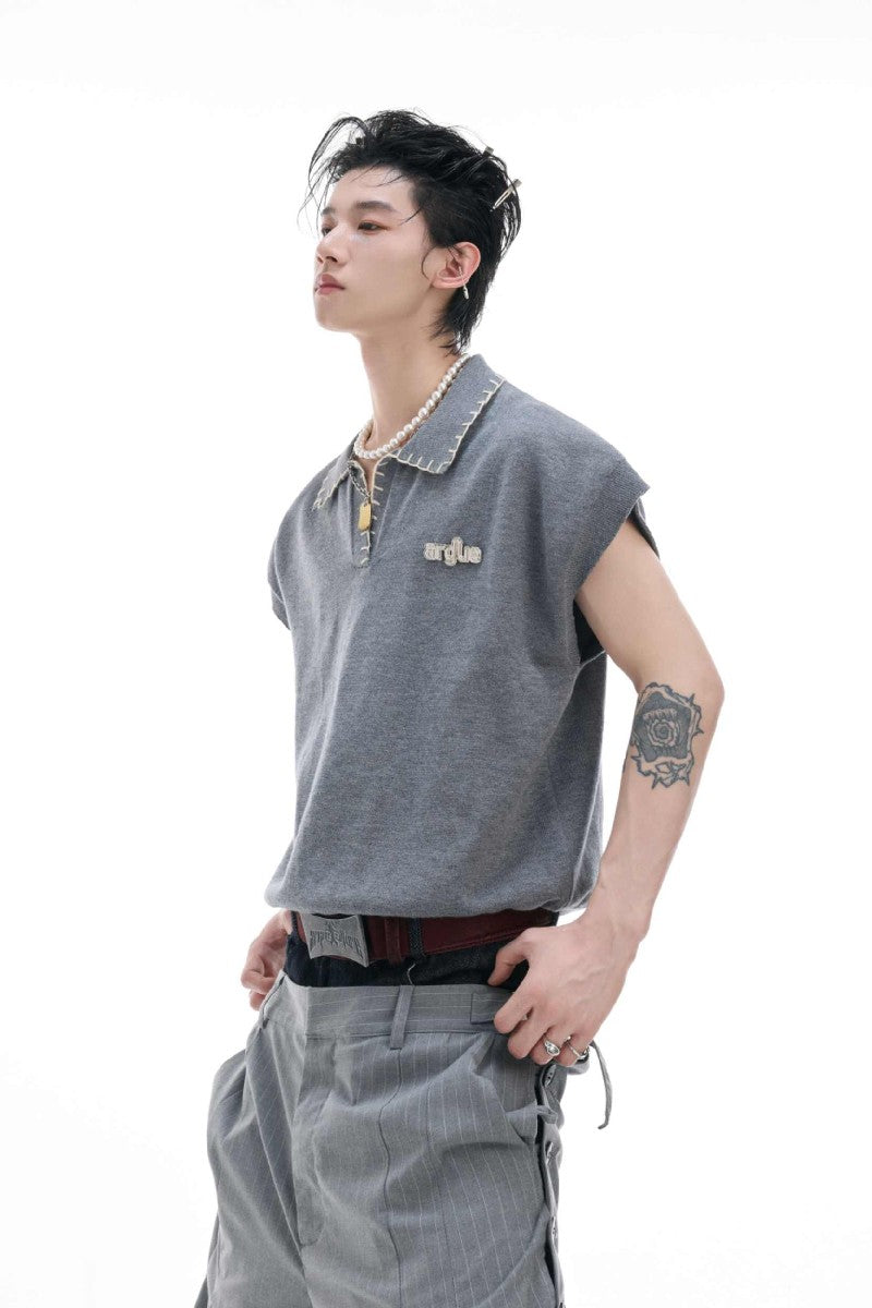 Vintage Knit Collared Vest