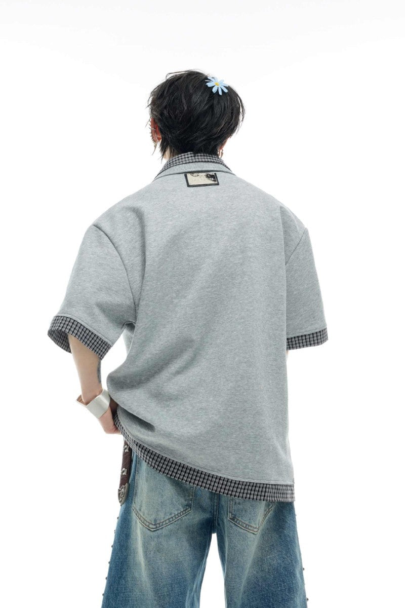 Kariertes Polo-Shirt mit Lagenlook