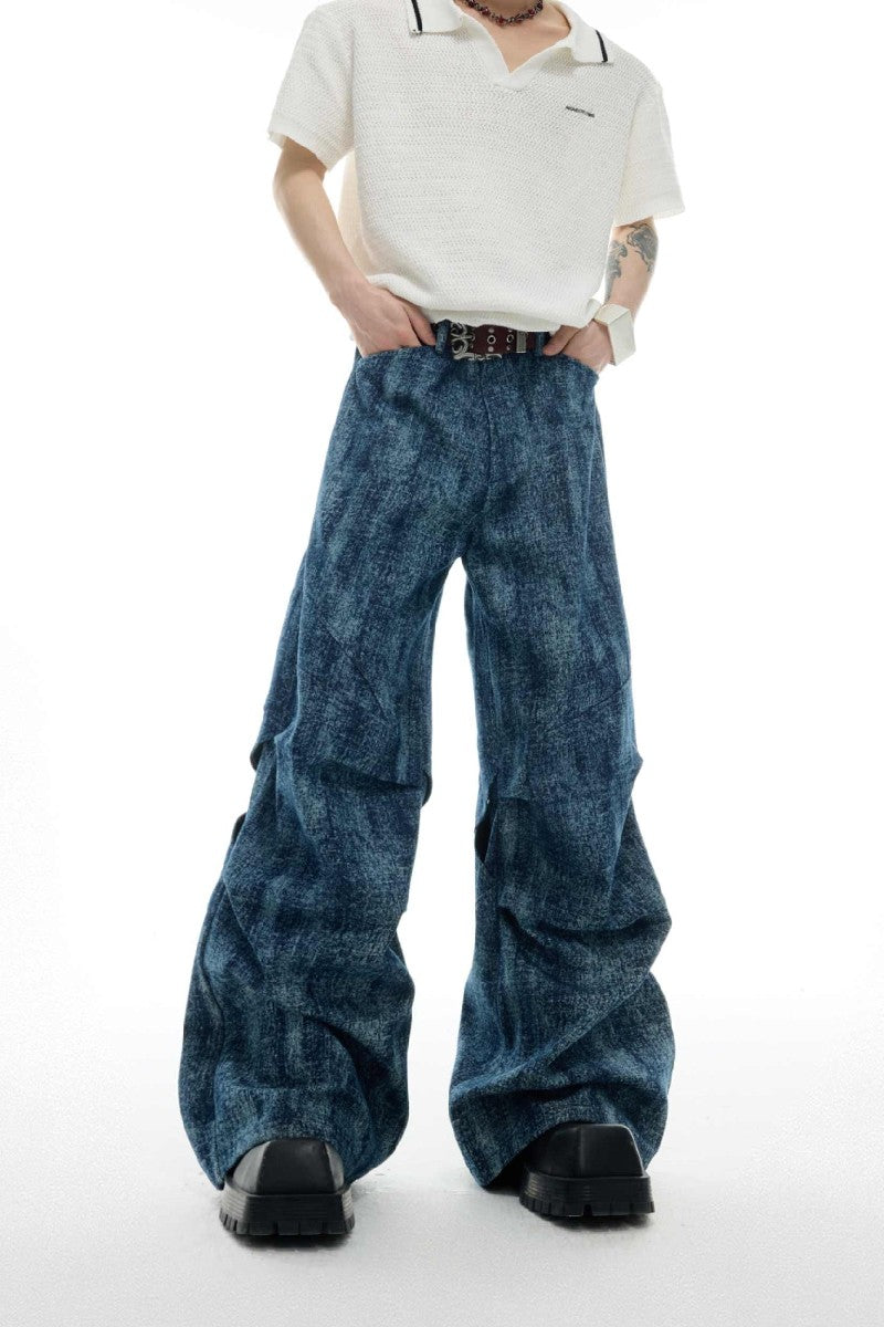 Knitter-strukturierter gerader Denim